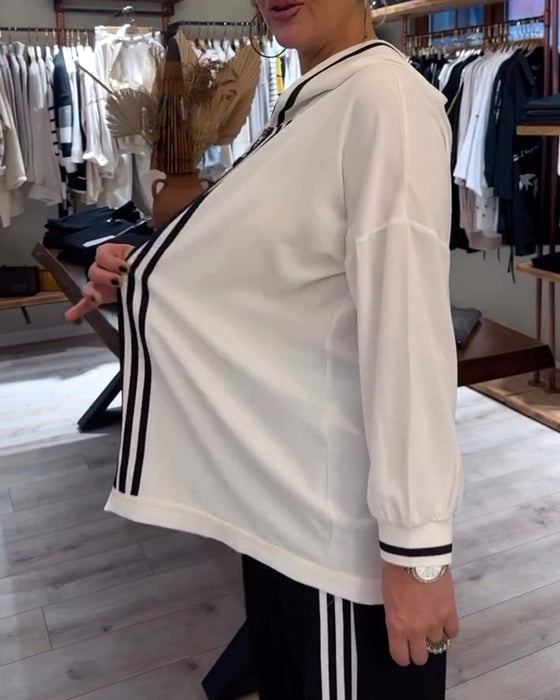 Hette stripete casual todelt sett