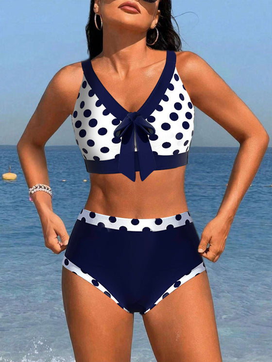 Høyt liv Patchwork Polka Dot Bikinier