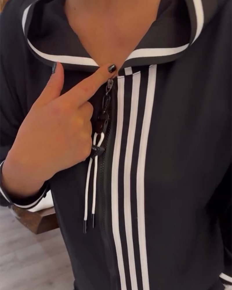 Hette stripete casual todelt sett