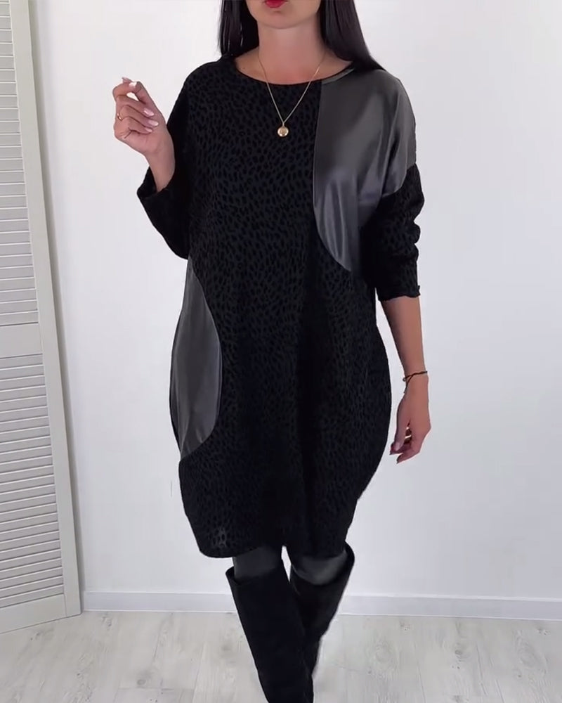 Elegant kjole med rund hals