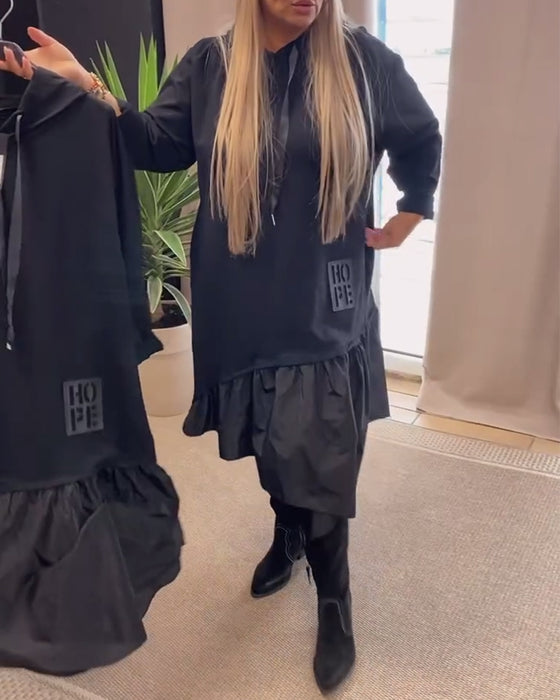 Langermet panel løs hettekjole