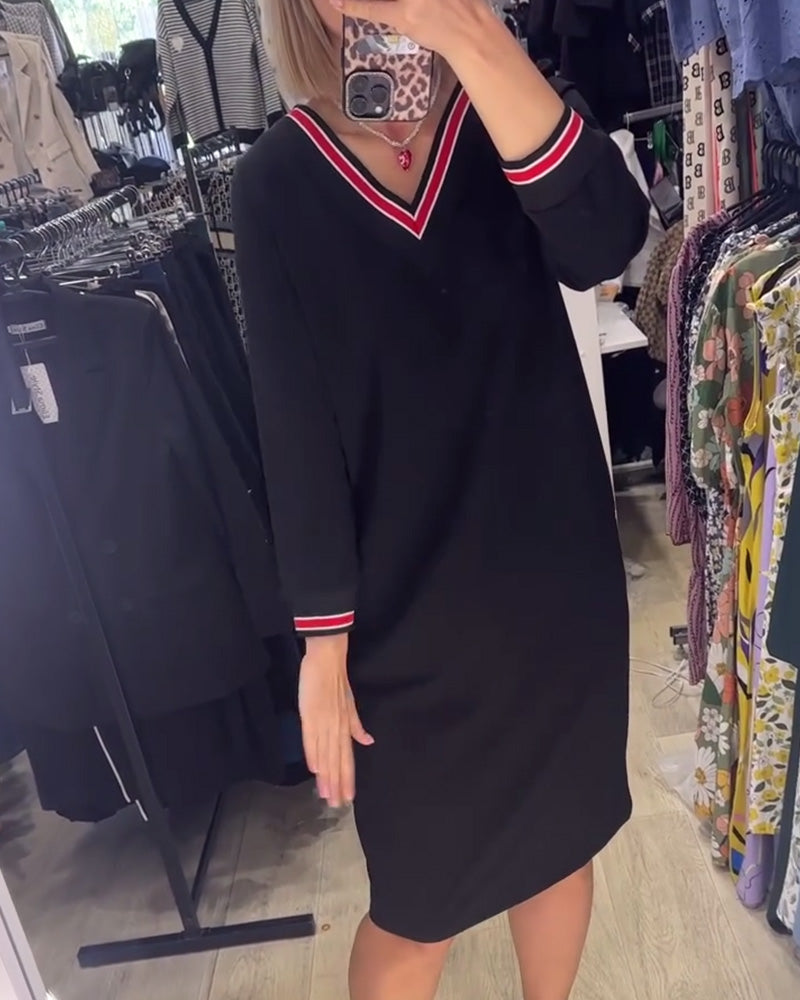 V-hals kjole med lommer