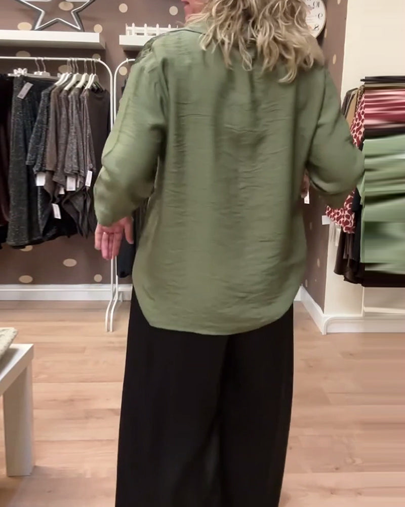 Leopardmønster med knapp-down fritidsskjorte