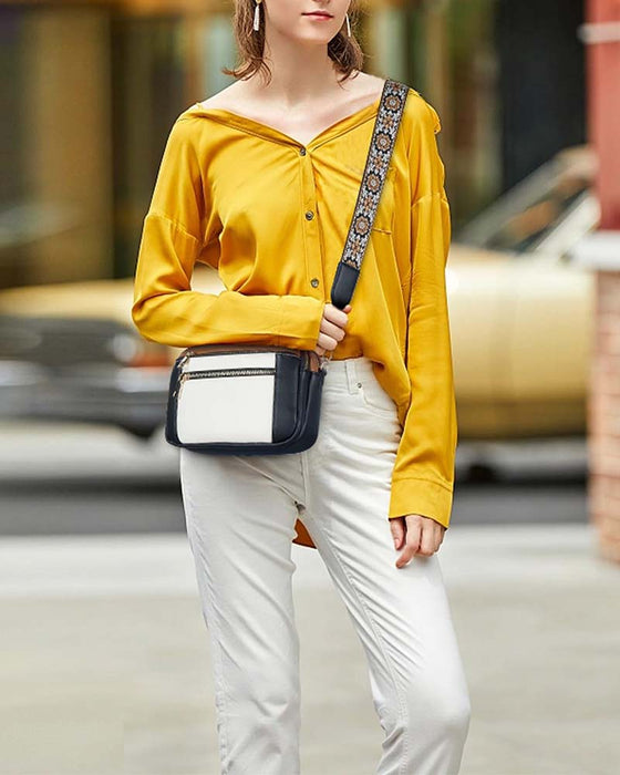 Multifunksjonell crossbody-veske med glidelås