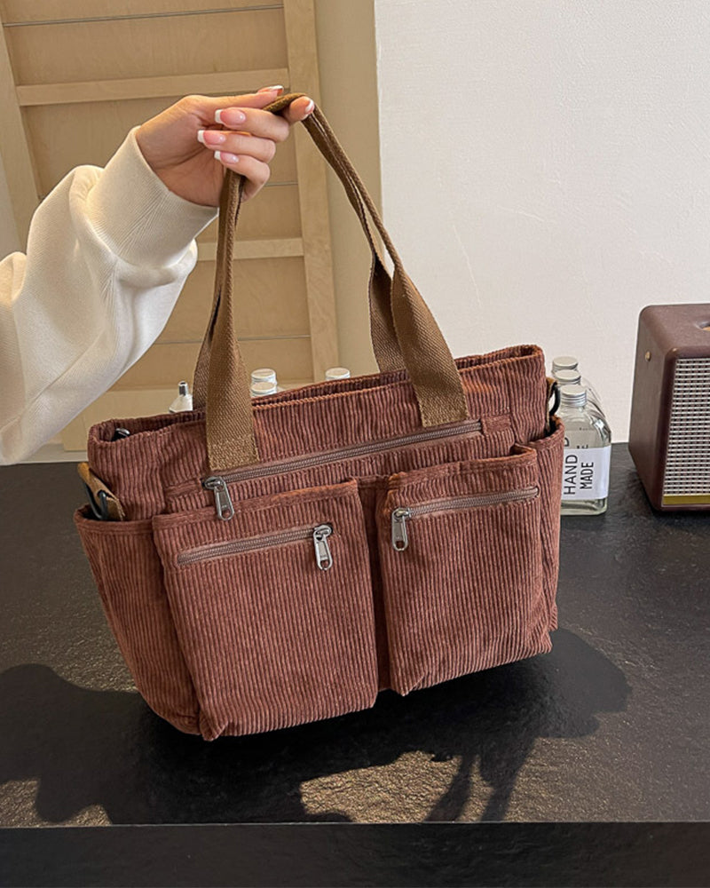 Ensfarget cordfløyelveske