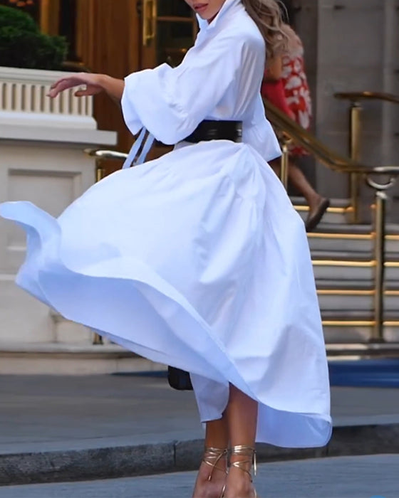 Ensfarget løs og hel uformell kjole