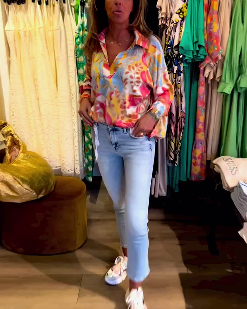 Langermet topp med jakkeslag