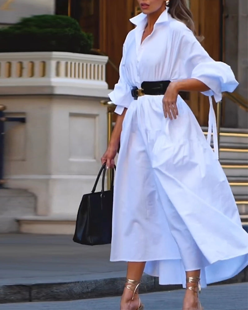 Ensfarget løs og hel uformell kjole