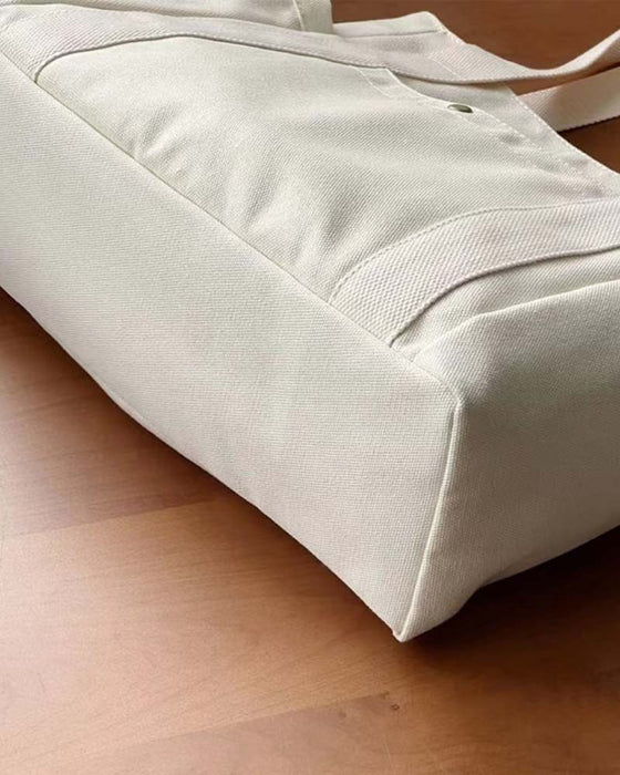 Stor kapasitet lerretsveske med doble håndtak