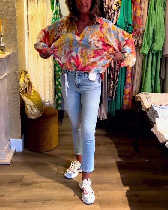 Langermet topp med jakkeslag