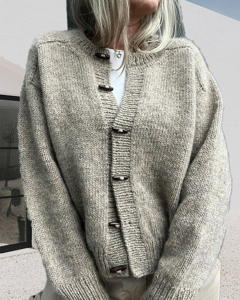Enspent ensfarget casual cardigan
