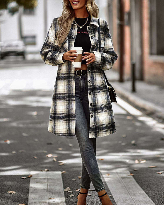 Uformell skjorte med rutete trykk