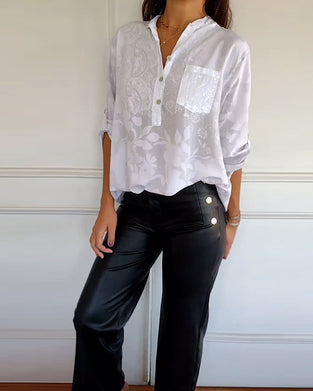 Knapplomme ensfarget elegant topp