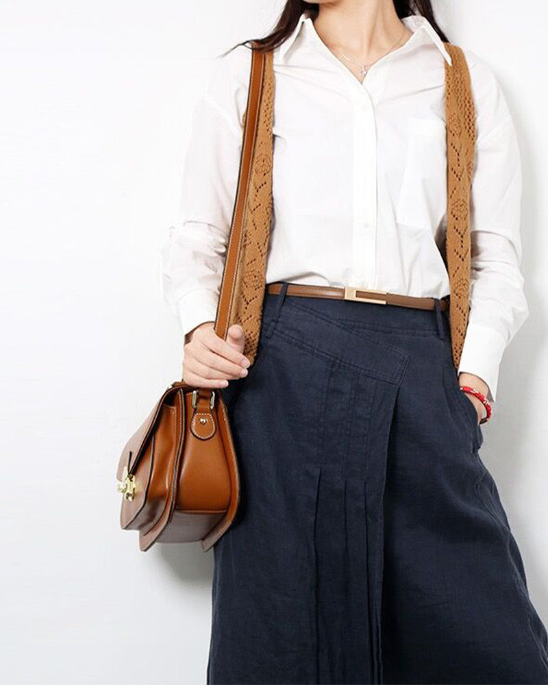 Enkelt retro ensfarget tynt belte