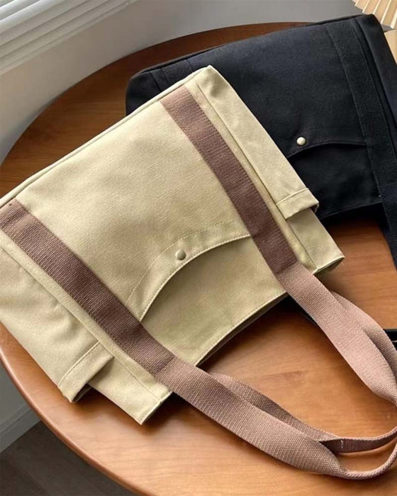 Stor kapasitet lerretsveske med doble håndtak