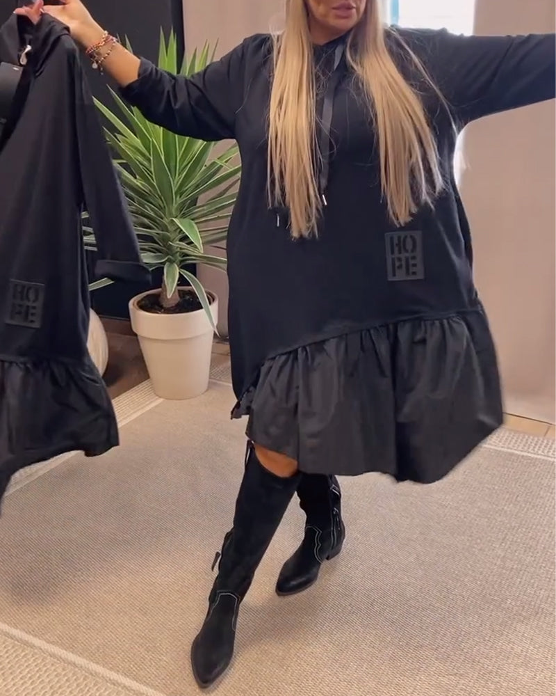 Langermet panel løs hettekjole