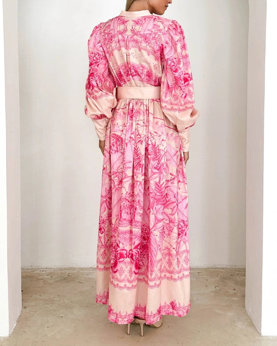 Kjole med lanterne med knappetrykk