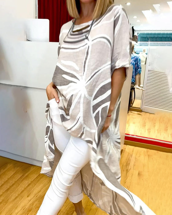 Topp med løs, uregelmessig passform