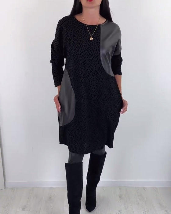 Elegant kjole med rund hals