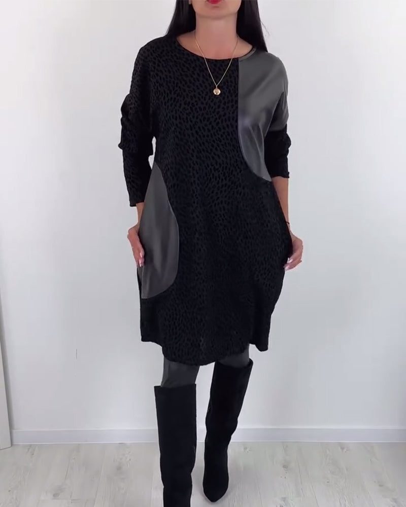 Elegant kjole med rund hals