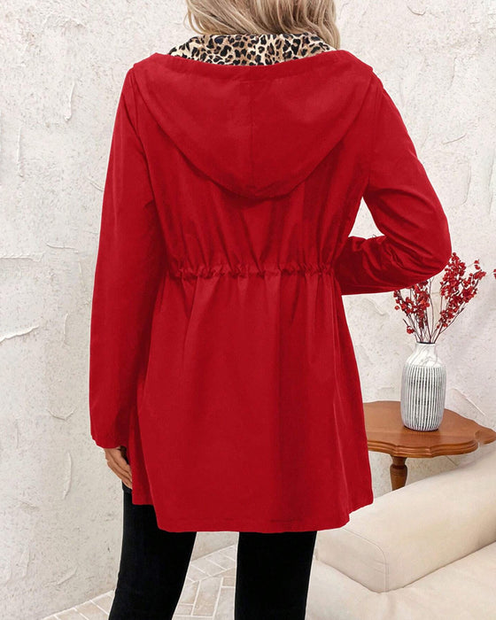 Kåpe Med Hodd Omvendt Leopardprint