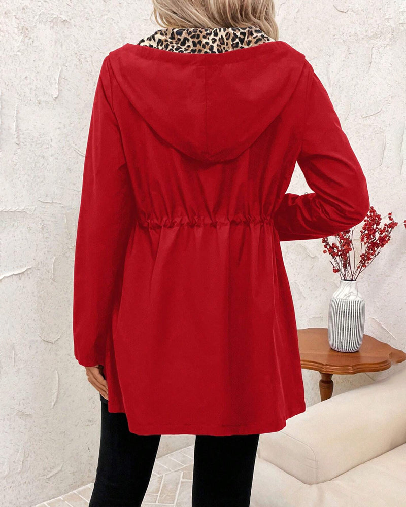 Kåpe Med Hodd Omvendt Leopardprint