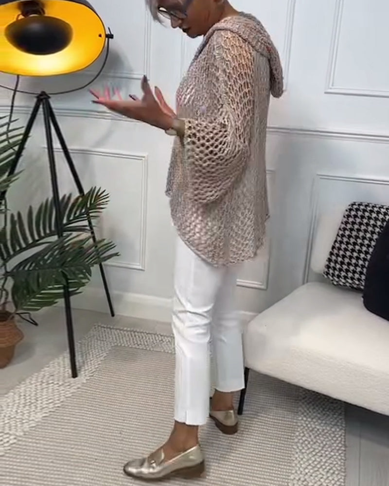 Ensfarget hettegenser med stjerneutskjæring