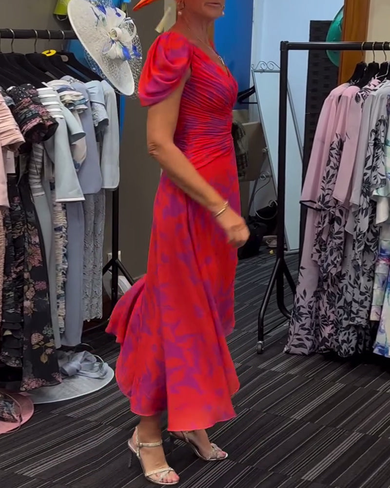 Plissert kjole med slits