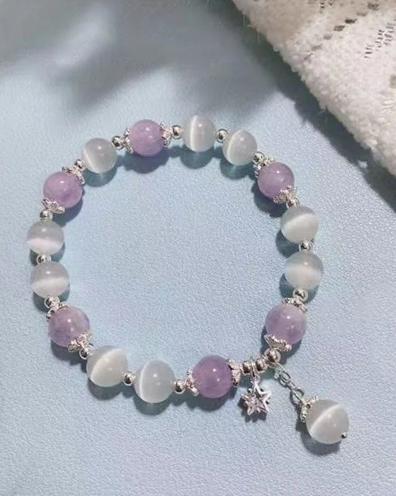 Sommerfuglarmbånd i imitert katteøyekrystall