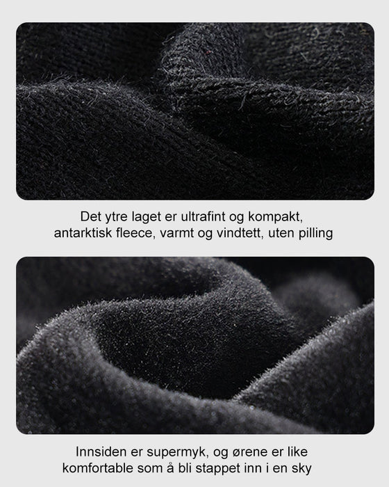 Varme øreklokker med sammenleggbare kalde og vindtette