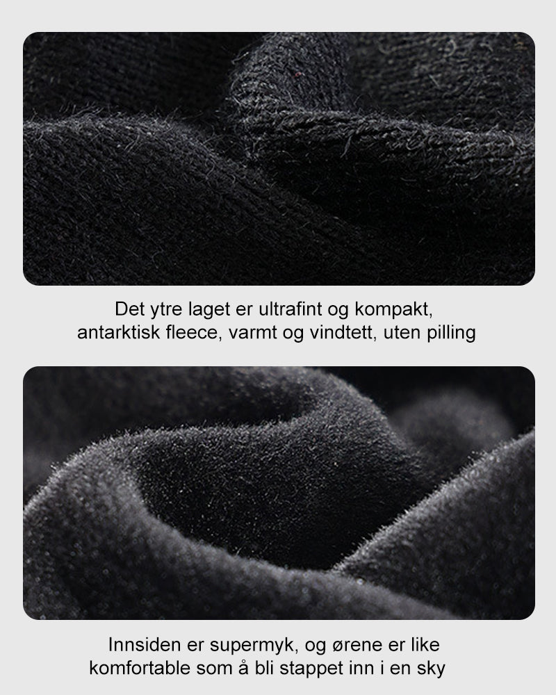 Varme øreklokker med sammenleggbare kalde og vindtette