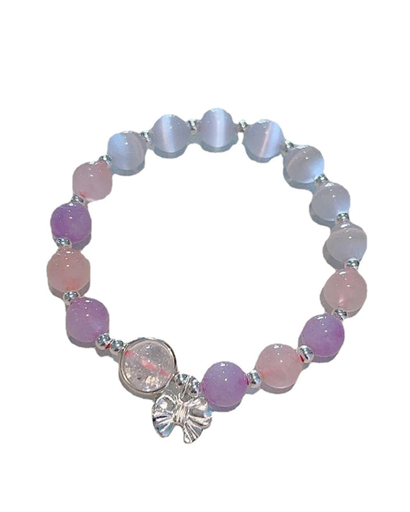 Sommerfuglarmbånd i imitert katteøyekrystall