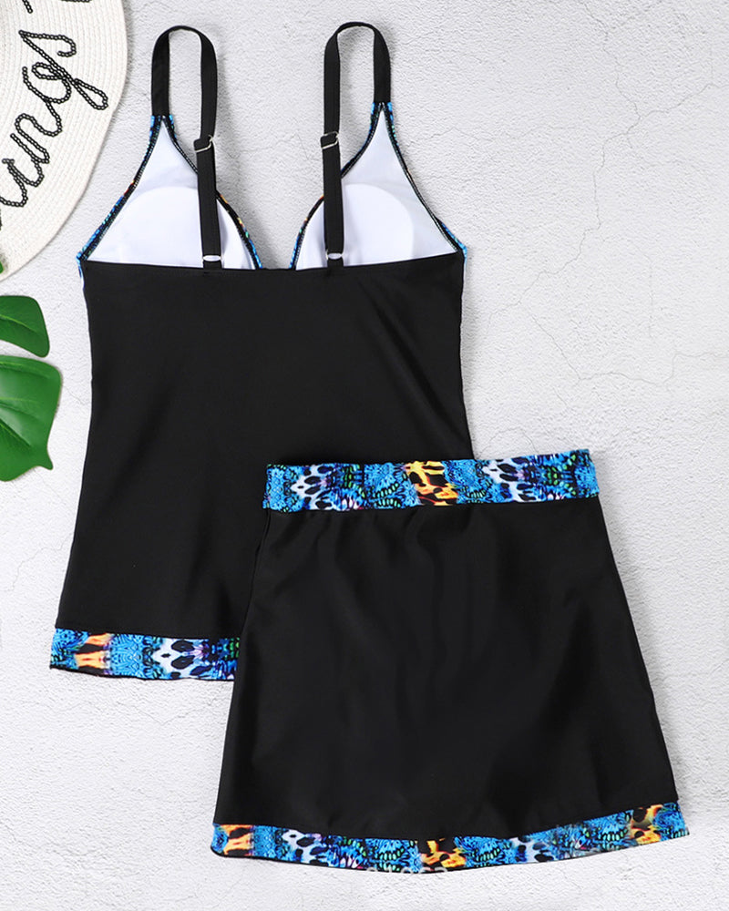 Bikini med høy midje og blomsterprint