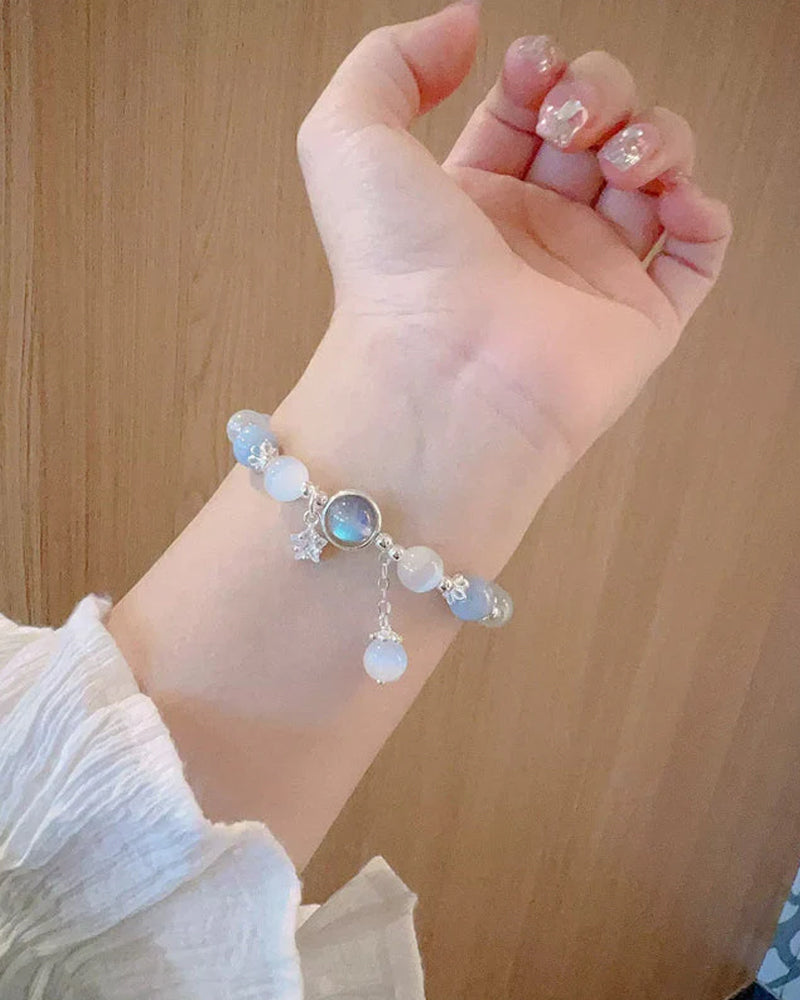 Sommerfuglarmbånd i imitert katteøyekrystall