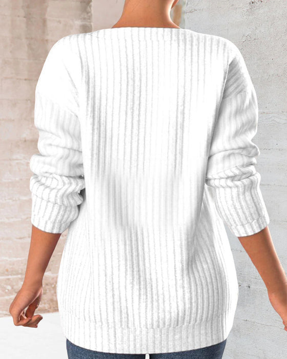 Topp med ensfarget med v-hals med glidelås