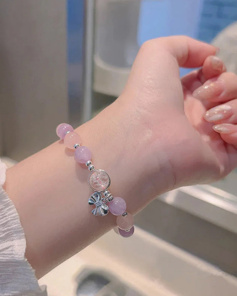 Sommerfuglarmbånd i imitert katteøyekrystall