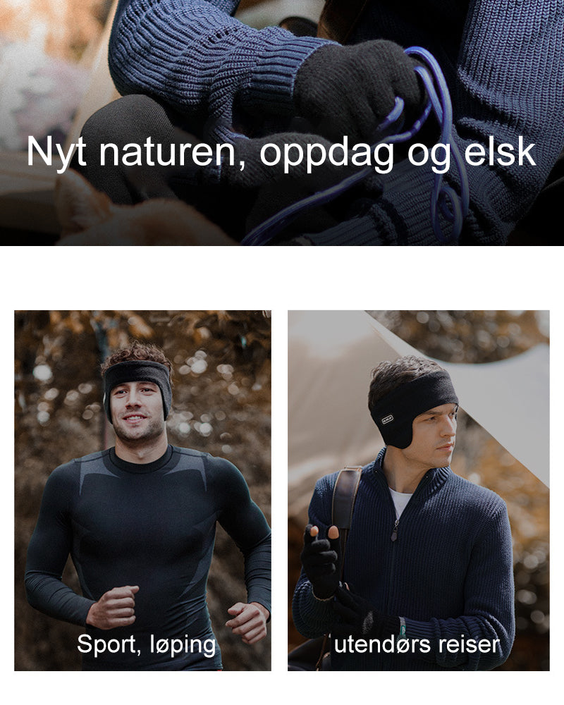 Varme øreklokker med sammenleggbare kalde og vindtette
