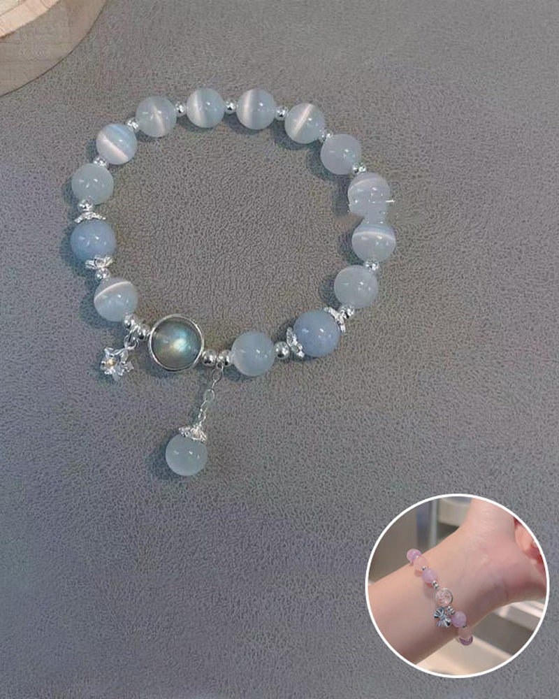 Sommerfuglarmbånd i imitert katteøyekrystall