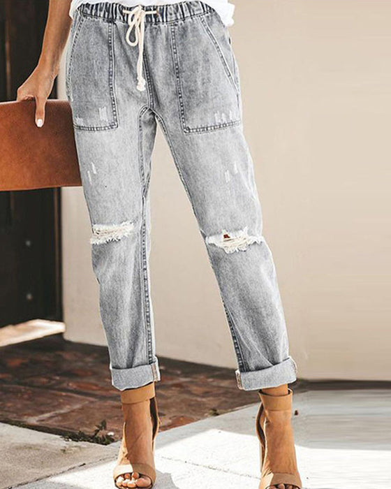 Elastisk bukse med rett ben