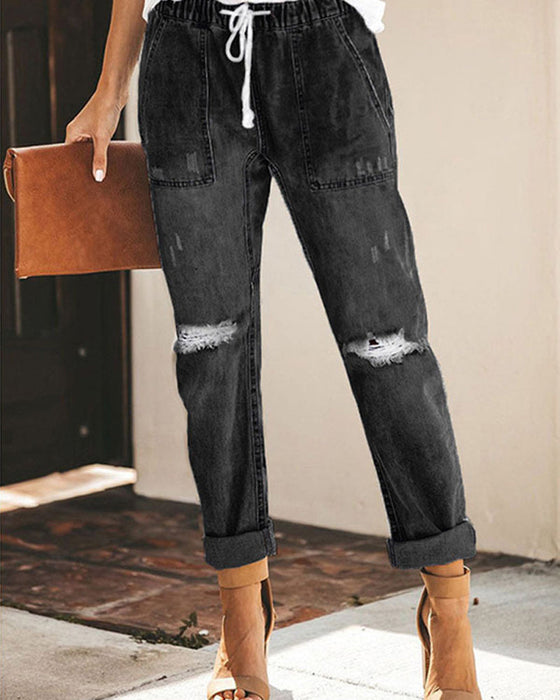 Elastisk bukse med rett ben