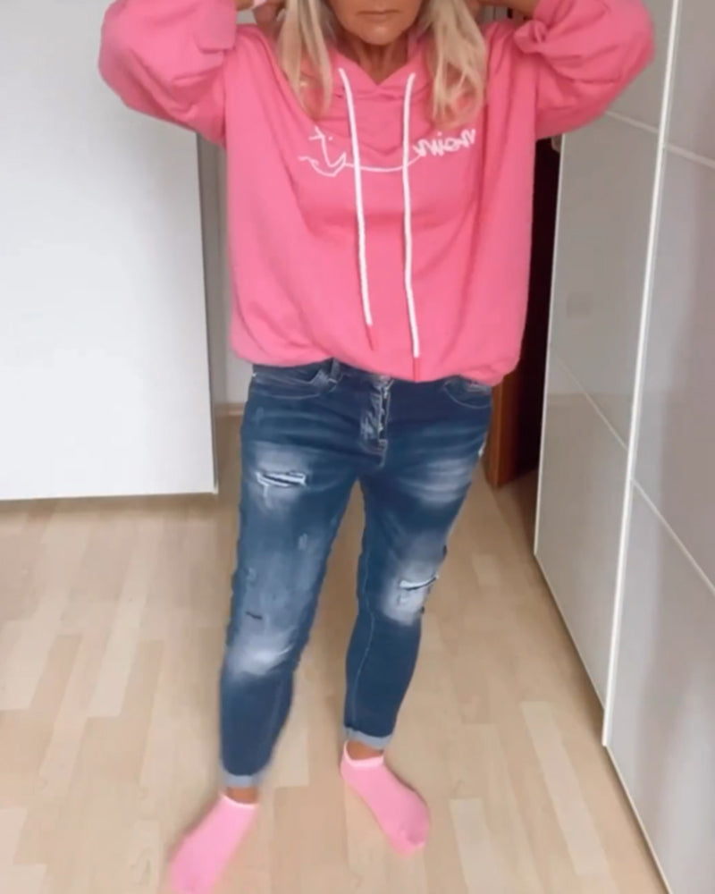 Løse hettegensere med ankertrykk