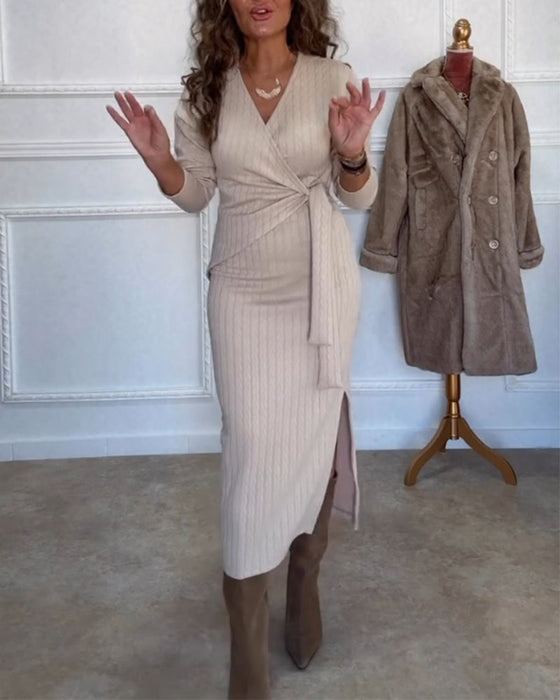 Elegant Bodycon-kjole med V-hals