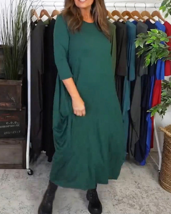 Enkel ensfarget fritidskjole