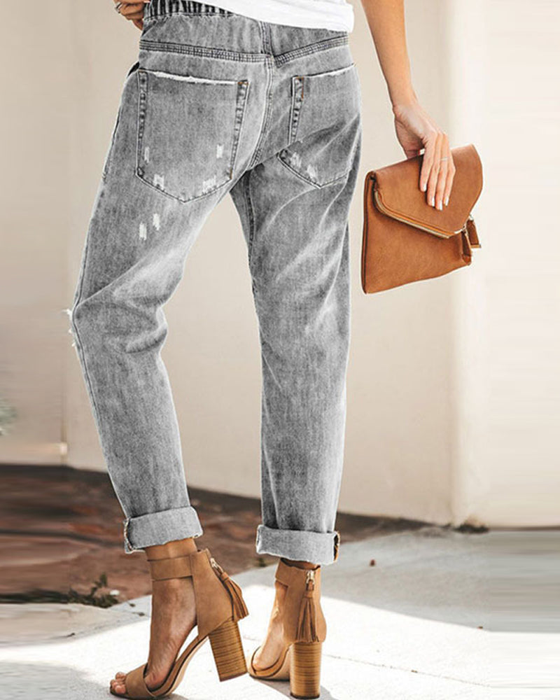 Elastisk bukse med rett ben