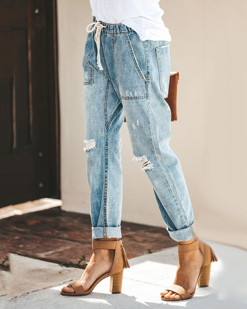 Elastisk bukse med rett ben