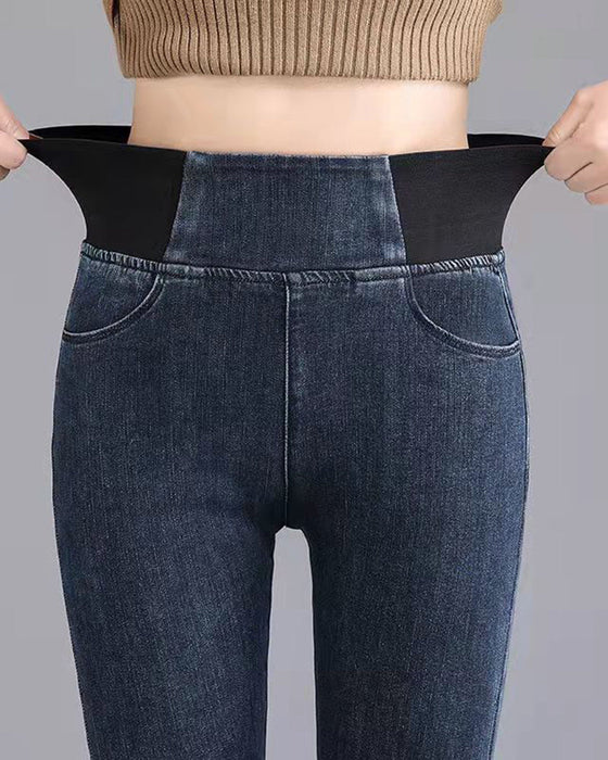 Slank blyantbukse med høyt liv