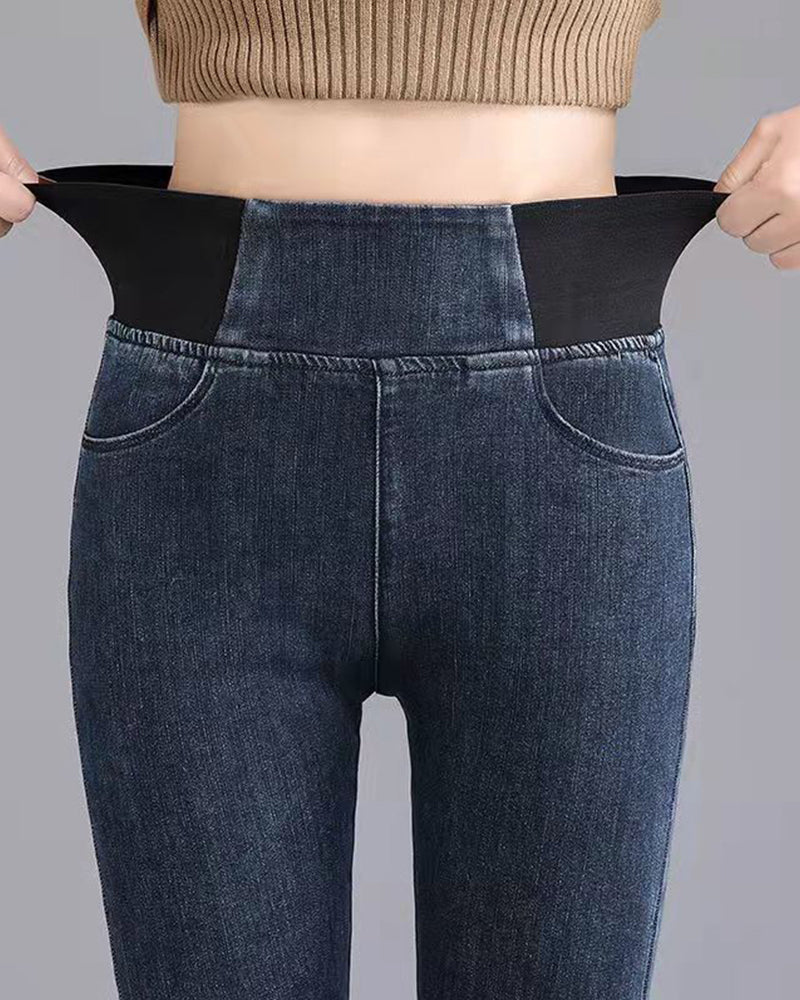 Slank blyantbukse med høyt liv