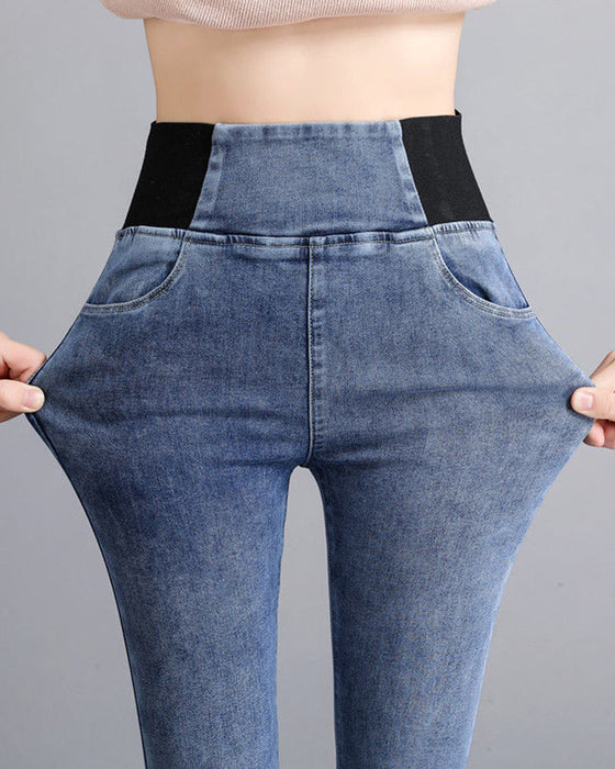 Slank blyantbukse med høyt liv