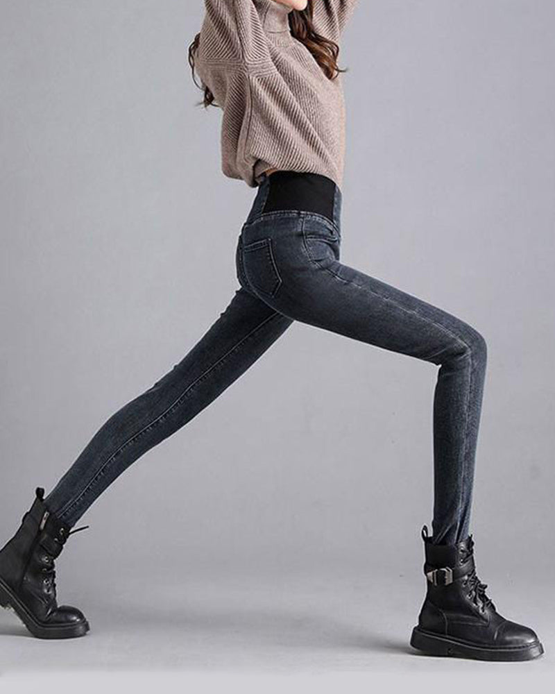 Slank blyantbukse med høyt liv