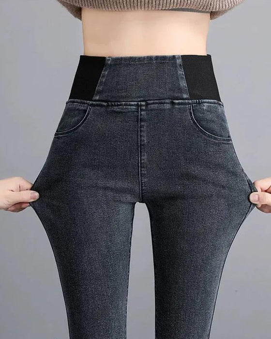 Slank blyantbukse med høyt liv